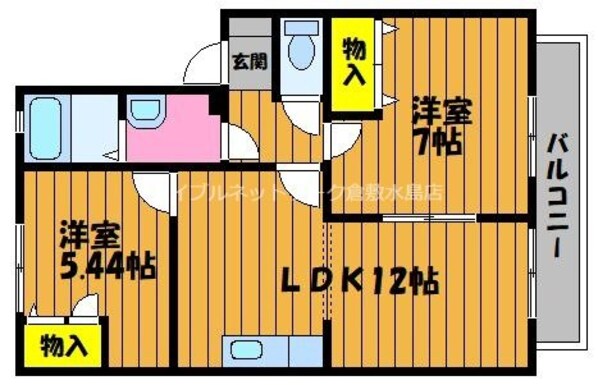 アムール　Ａ棟の物件間取画像